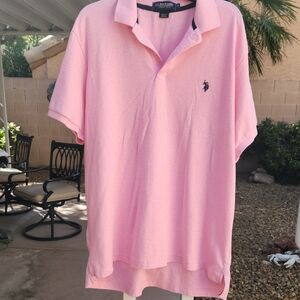 U.S. Polo Assn. Men’s 2XL Light Pink Short Sleeve Polo with Logo.